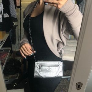 Silver coach bag